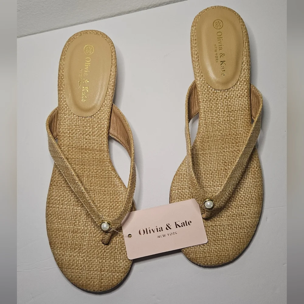 Olivia And Kate New York Women Sandals Heels Size 8.5 Beige